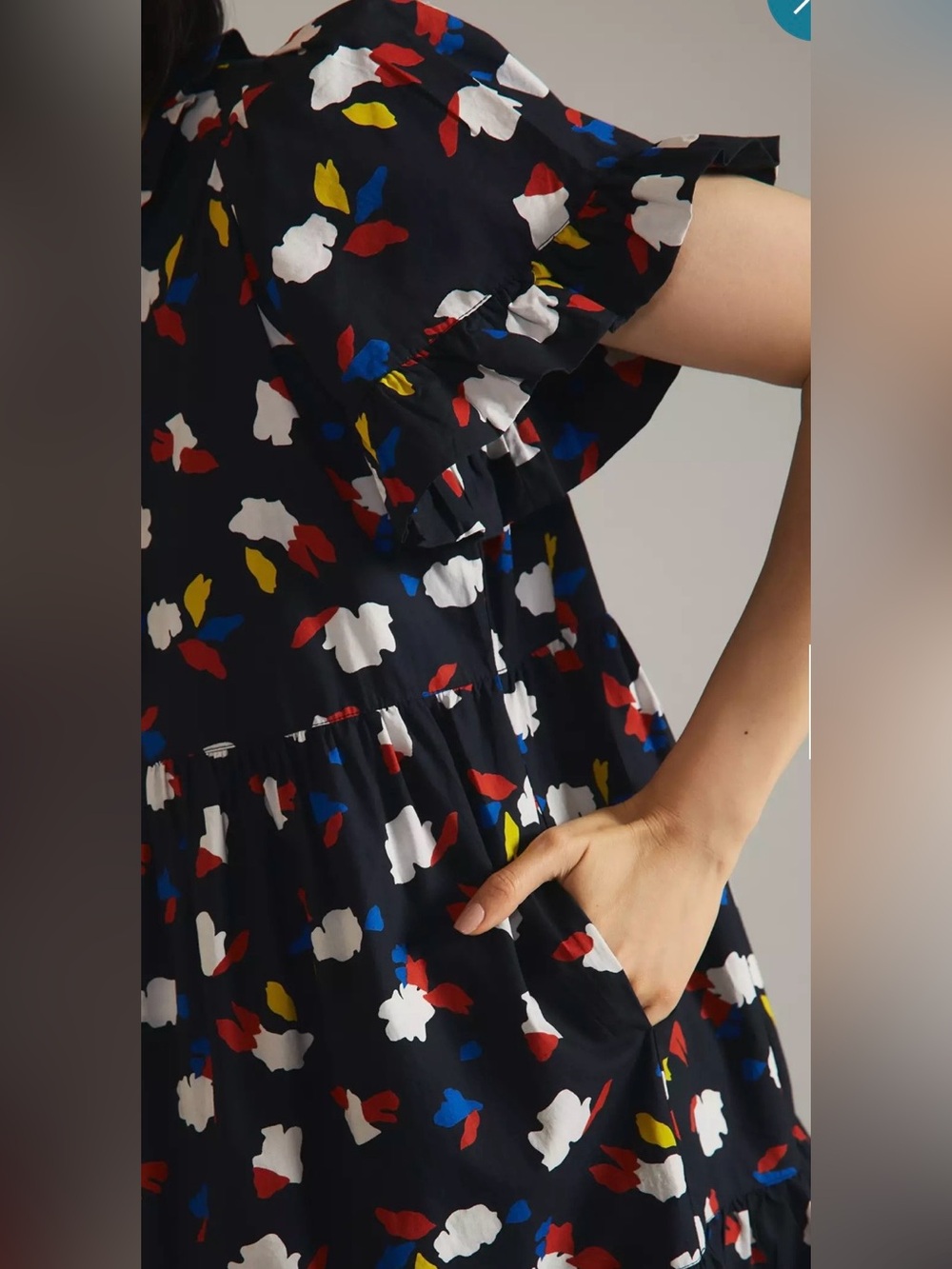 Clare V. Martine Dress Black High-Low Floral Print Midi Skirt size M . - Picture 4 of 11